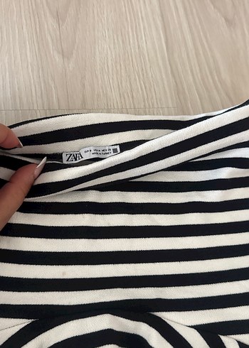 Zara Çizgili Midi Hamile Eteği - Görsel 5