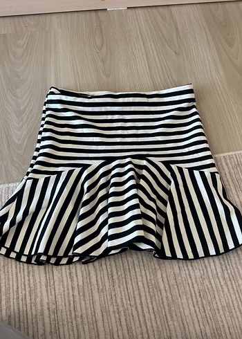 Zara Çizgili Midi Hamile Eteği - Görsel 2