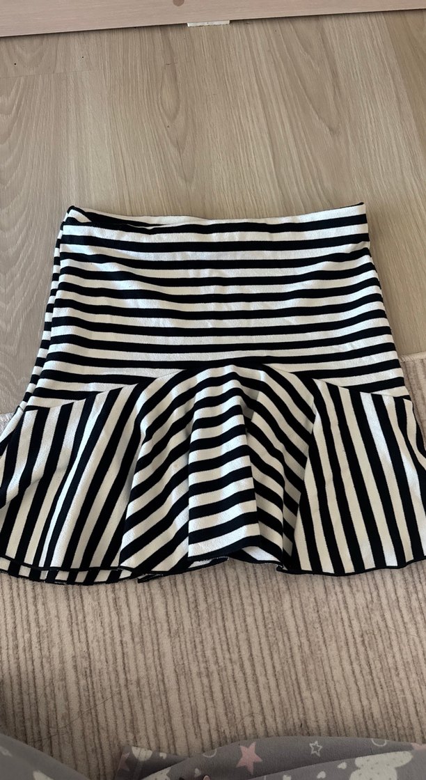 Zara Çizgili Midi Hamile Eteği - Görsel 4