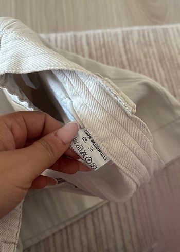 Bej Keten Pilili Hamile Şort - Görsel 3