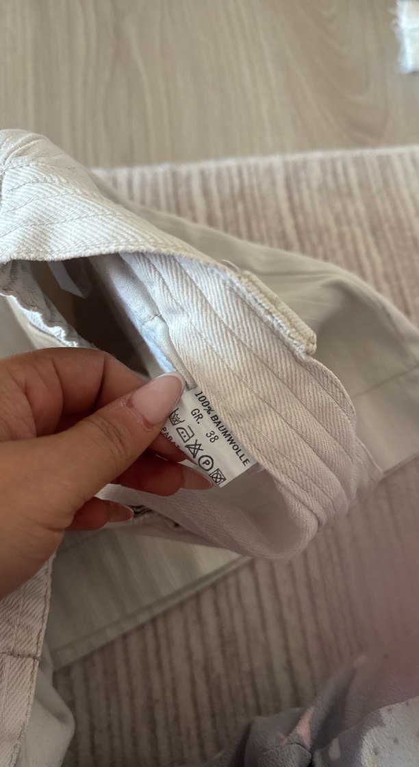 Bej Keten Pilili Hamile Şort - Görsel 3