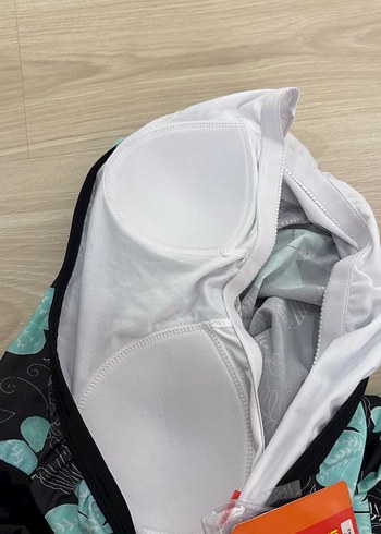 Bohem Tarzlı Mavi Çiçek Desenli Kemerli Mini Mayo - Görsel 5