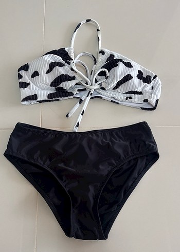 Sheinside Zebra Desenli Mini İpli Bikini Takımı