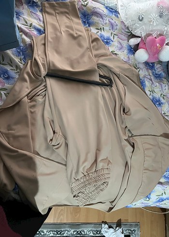 Kadın Bej V Yakalı Uzun Kollu Sweatshirt - Görsel 5