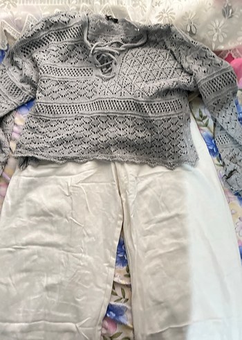 Beyaz Rahat Kesim Keten Pantolon - Görsel 4