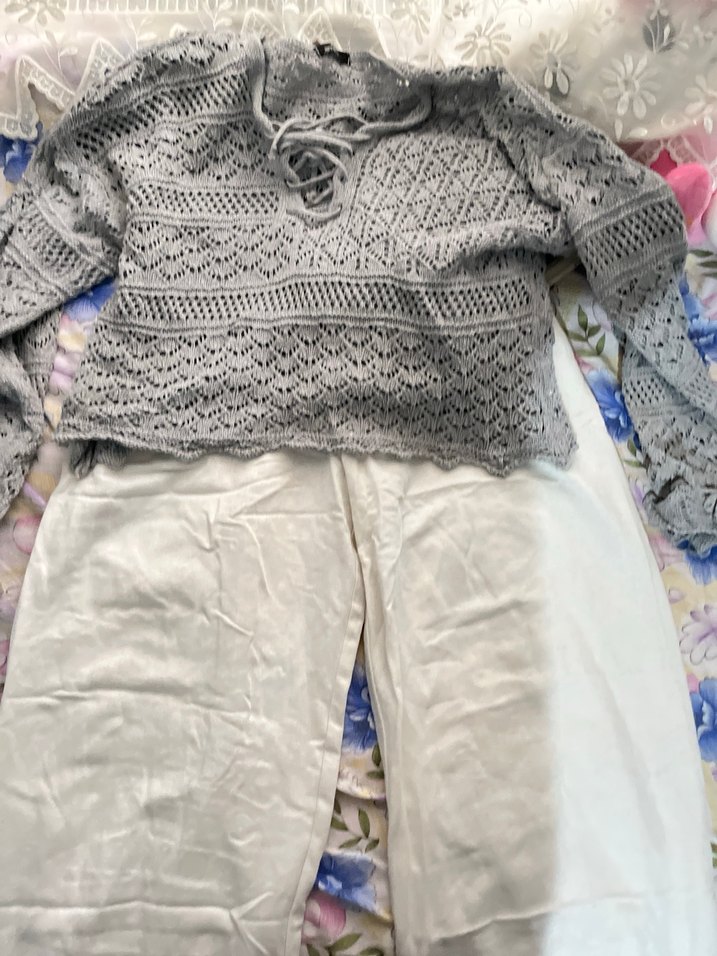 Beyaz Rahat Kesim Keten Pantolon - Görsel 4