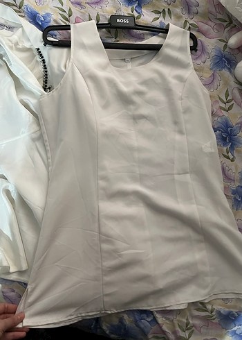 Beyaz Drapeli Kadın Uzun Etek - Görsel 3