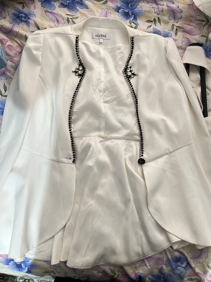 Beyaz Drapeli Kadın Uzun Etek - Görsel 5