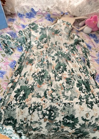 Bohem Tarz Uzun Çiçek Desenli Elbise - Görsel 2