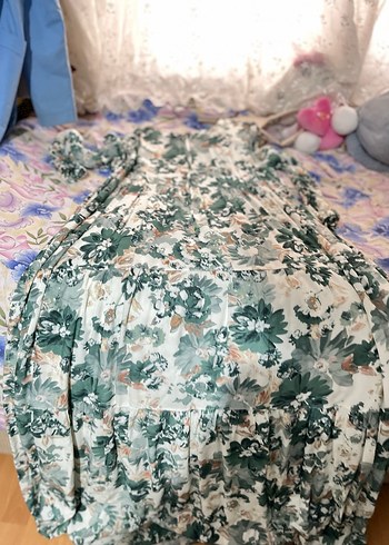 Bohem Tarz Uzun Çiçek Desenli Elbise - Görsel 3