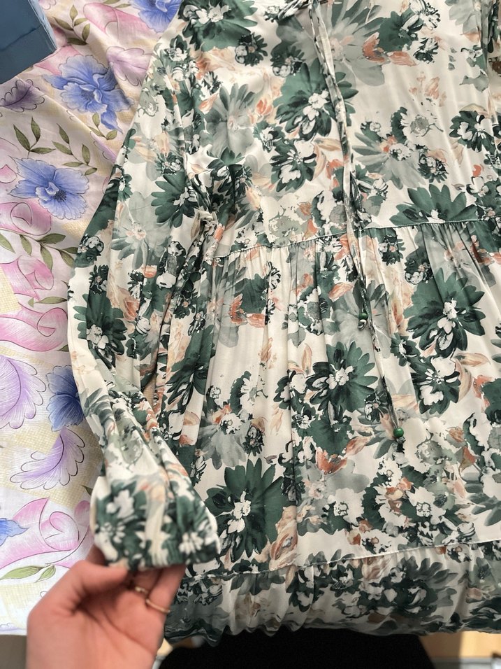 Bohem Tarz Uzun Çiçek Desenli Elbise - Görsel 4