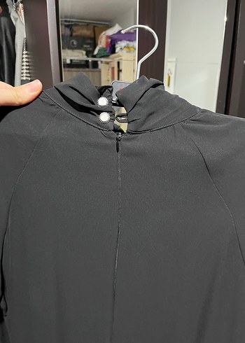 Uzun Siyah Drapeli Gotik Kadın abiye - Görsel 4