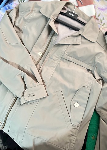 Bej Düğmeli vintage Rahat Kesim Yağmurluk - Görsel 2