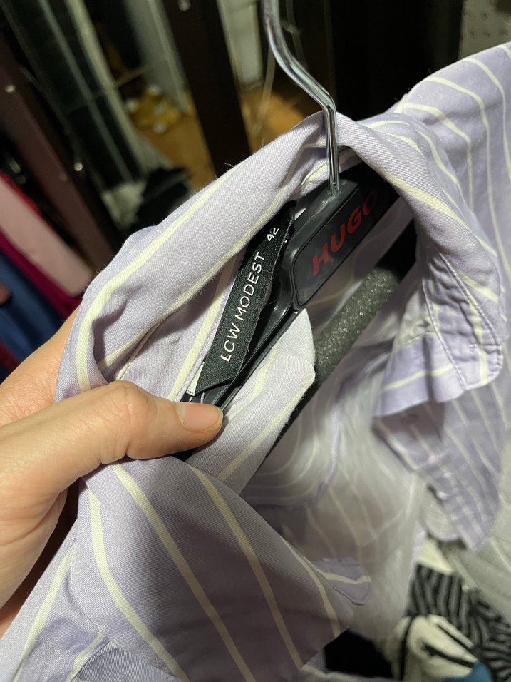 Düğmeli Uzun Kollu Mor Kadın Gömlek - Görsel 3