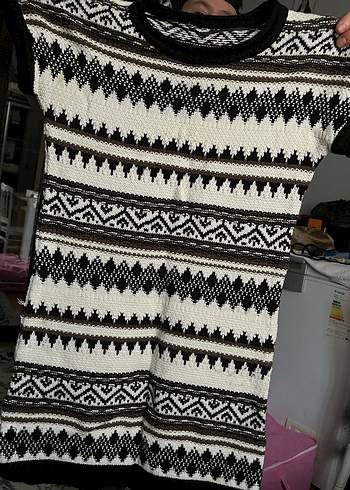 Desenli Bohem Kadın Triko Süveter - Görsel 2