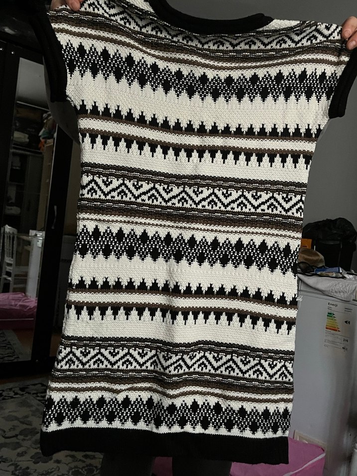 Desenli Bohem Kadın Triko Süveter - Görsel 3