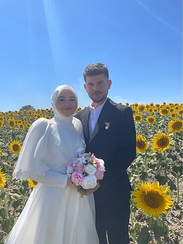 36 Beden beyaz Renk Nikah elbisesi