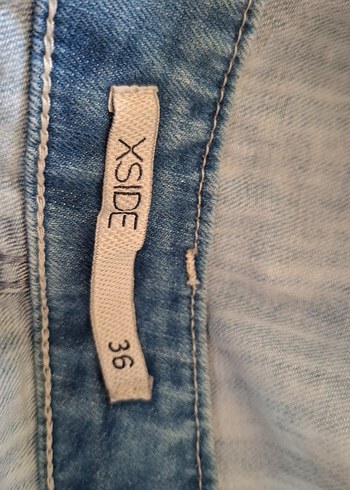 Mavi Bağlamalı Mini Kot Tulum - Görsel 8