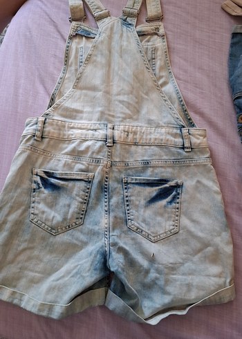 Mavi Bağlamalı Mini Kot Tulum - Görsel 6