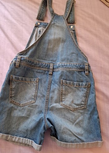 Kızlar için Geniş Kesim Kot Salopet - Görsel 6