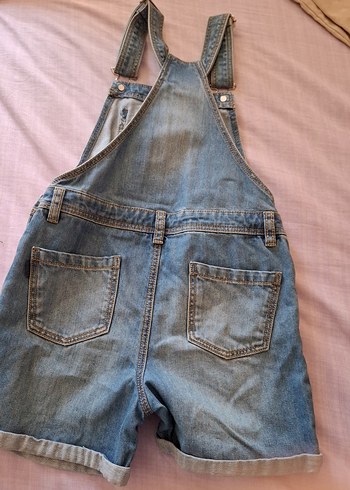 Kızlar için Geniş Kesim Kot Salopet - Görsel 5