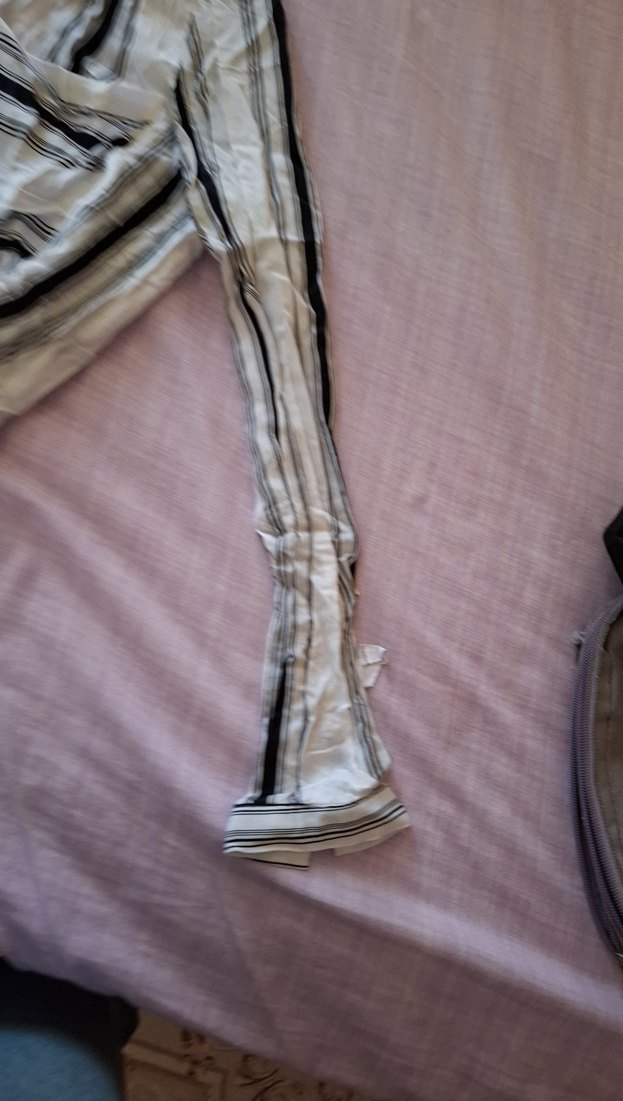 Gri Çizgili Kadın Uzun Kollu Gömlek - Görsel 3