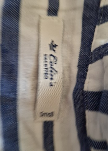 Düğmeli Kolsuz Gri Çizgili Keten Gömlek - Görsel 6