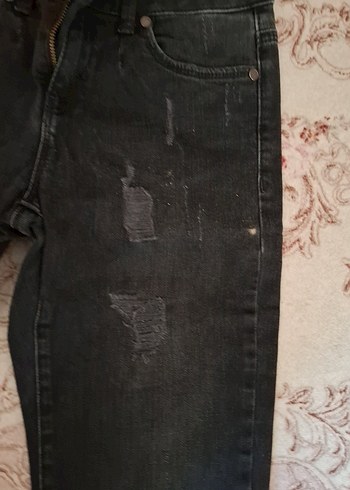 Kadın Siyah Dar Kesim Kot Pantolon - Görsel 5