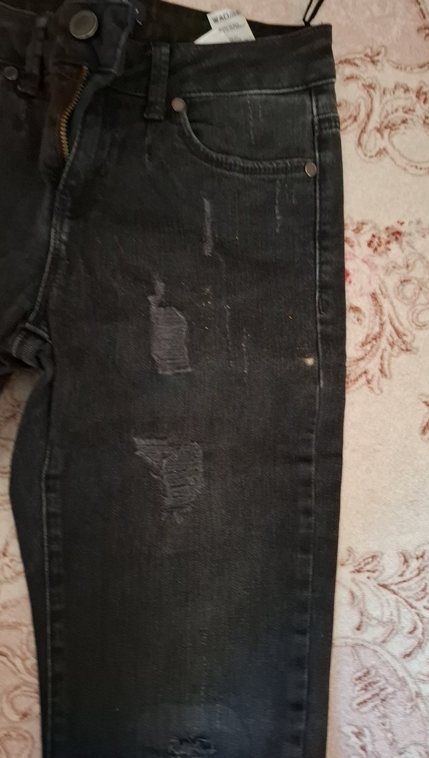 Kadın Siyah Dar Kesim Kot Pantolon - Görsel 5