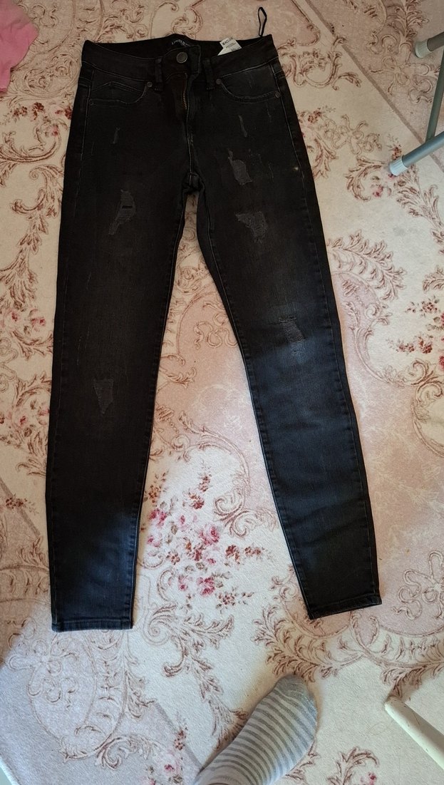 Kadın Siyah Dar Kesim Kot Pantolon - Görsel 2