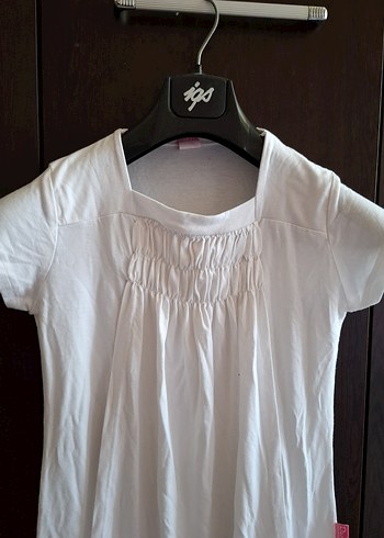 Beyaz Tunik, Kısa Kollu, - Görsel 5