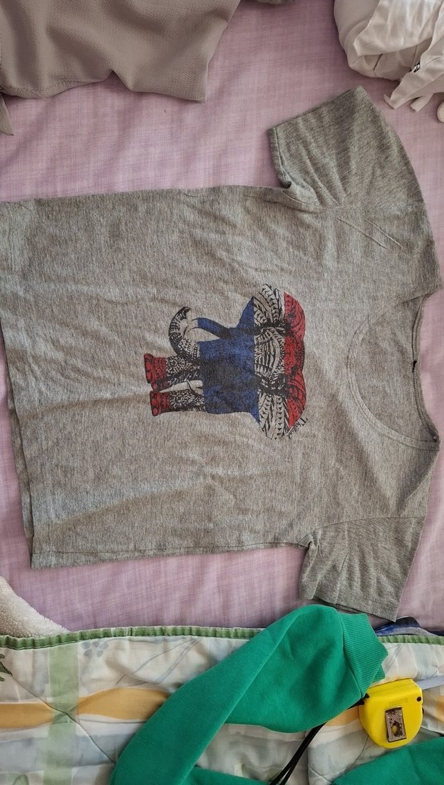 Gri Baskılı Çocuk kısa Kollu Tişört - Görsel 2