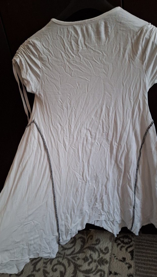 Beyaz Baskılı kısa kollu tişört - Görsel 4