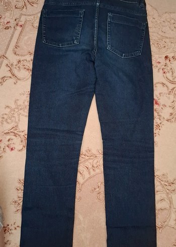 Koyu Mavi Kemerli Kız Denim Pantolon - Görsel 5