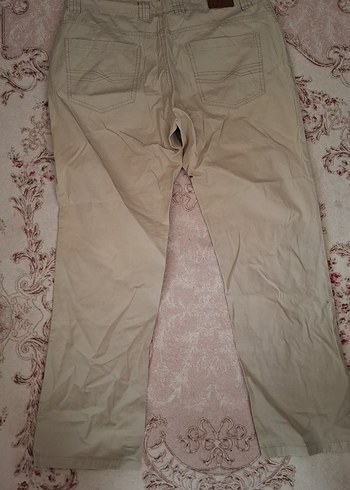 Bej Keten Bol Kesim Kadın Pantolon - Görsel 6