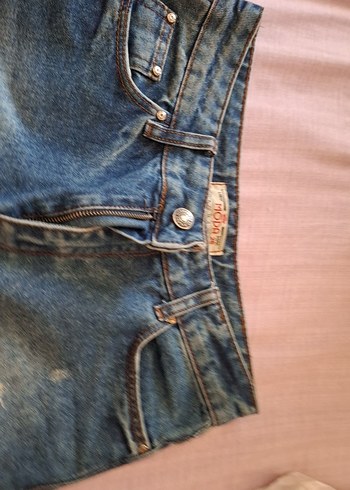 Kadın Mavi Rahat Kesim Denim Pantolon - Görsel 6