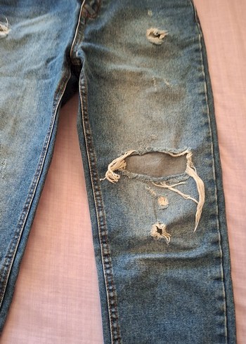 26 Beden mavi Renk Kadın Mavi Rahat Kesim Denim Pantolon