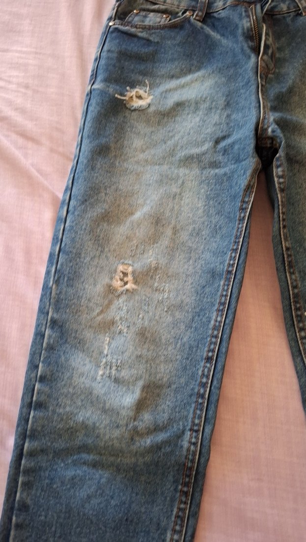 Kadın Mavi Rahat Kesim Denim Pantolon - Görsel 5