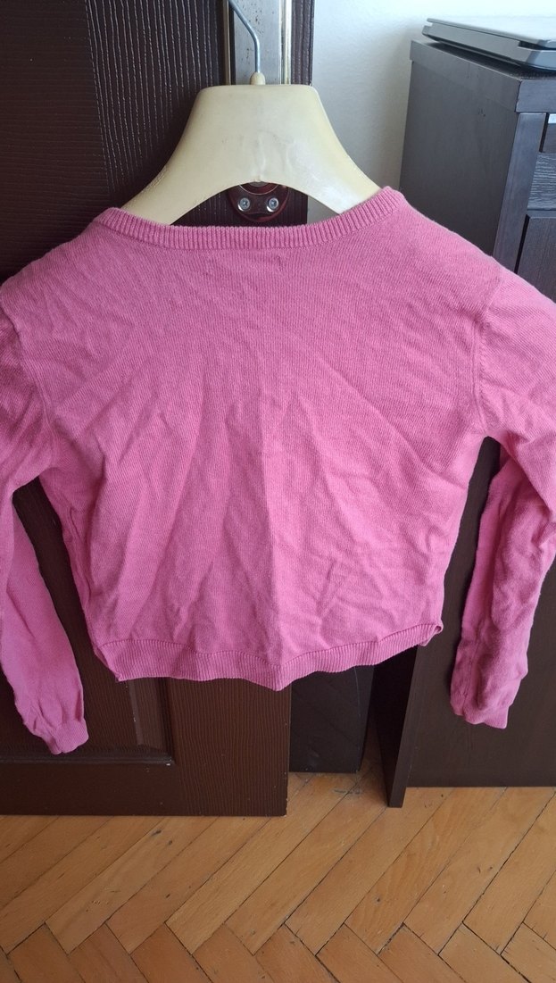 Kız Çocuk Pembe Pamuklu Hırka - Görsel 4