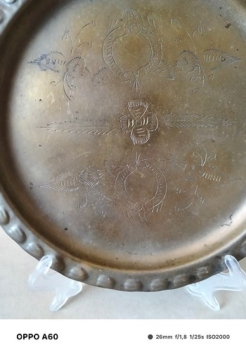 Pirinç Kalem işçilikli Tabak - Görsel 6