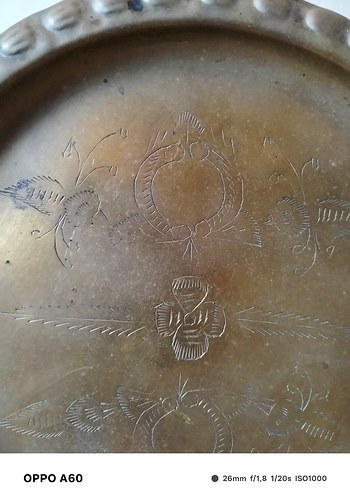 Pirinç Kalem işçilikli Tabak - Görsel 5