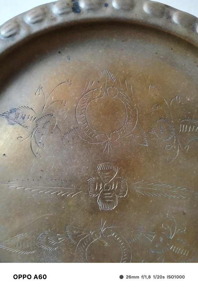 Pirinç Kalem işçilikli Tabak - Görsel 5