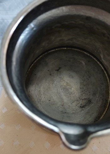 Diğer Parlak Beyaz İşlemeli bakır Cezve