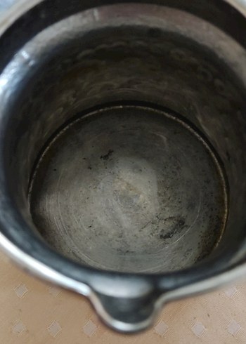 Beden Parlak Beyaz İşlemeli bakır Cezve