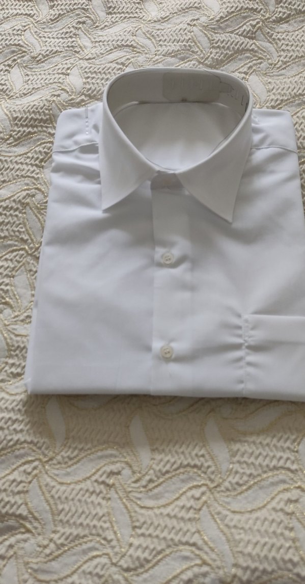 Düğmeli Beyaz Erkek Gömlek - Görsel 2