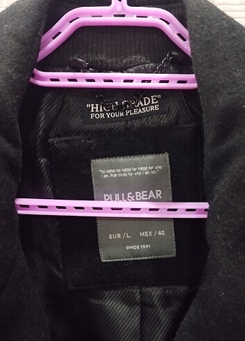 l Beden siyah Renk Pull and bear kaşe erkek kaban