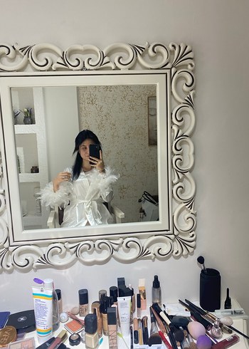 Beyaz Parlak Uzun Kollu Gelin Sabahlığı - Görsel 3