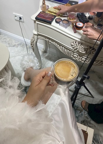 Beyaz Parlak Uzun Kollu Gelin Sabahlığı - Görsel 2