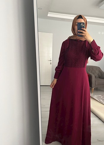 Diger FUŞYA Uzun Kollu Dantel Detaylı Elbise