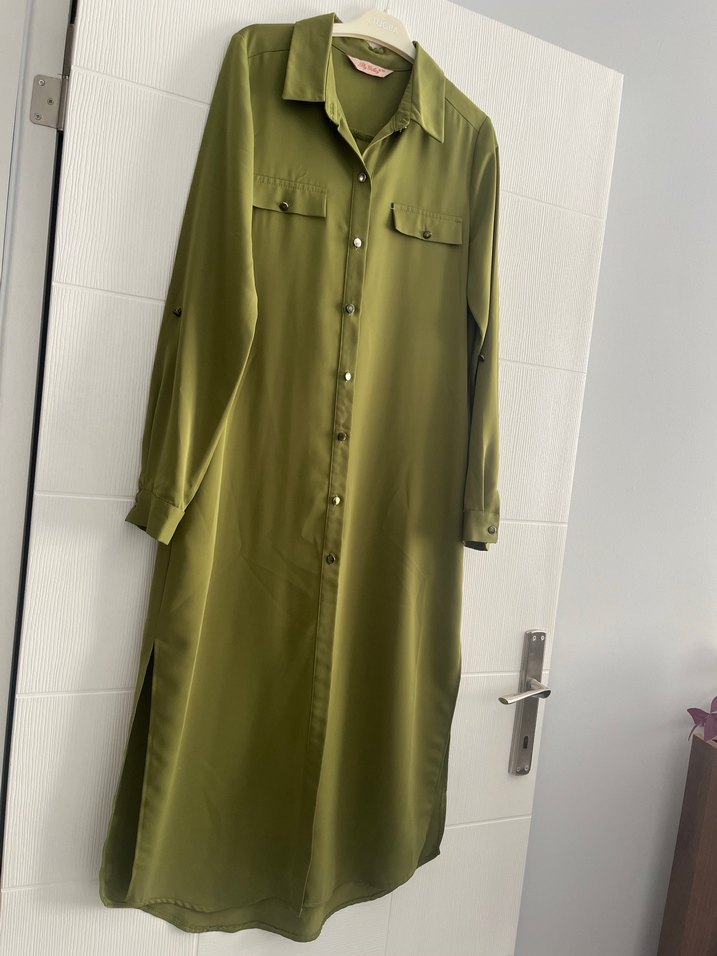 Kadın Haki Uzun Düğmeli Tunik - Görsel 2